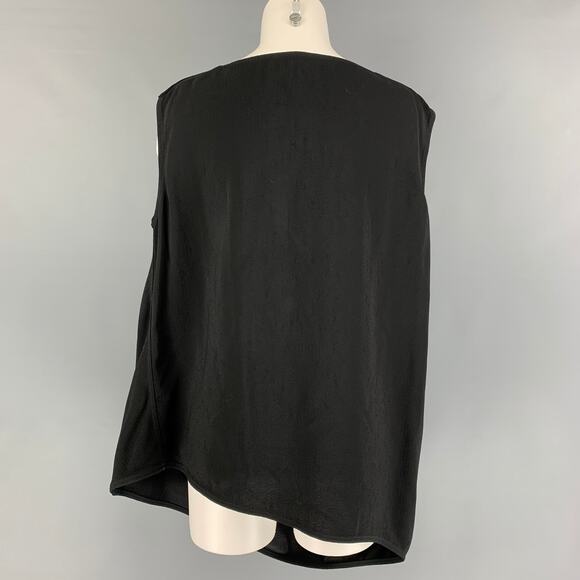 RICK OWENS GLITTER FW 17Size 8 Black Viscose Draped Sleeveless Blouse - Picture 3 of 5